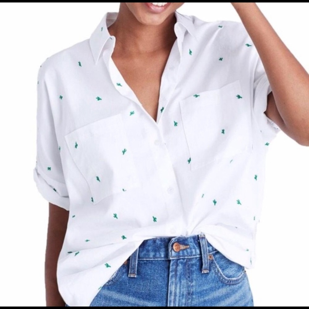 Madewell Embroidered Cactus Shirt 🌵